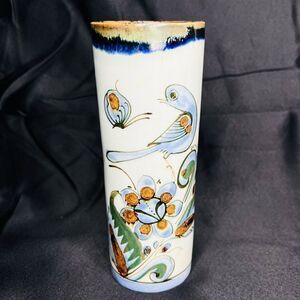 Vintage Ken Edwards El Palomar TONALA Bluebird Mexican Pottery Vase 7" Signed